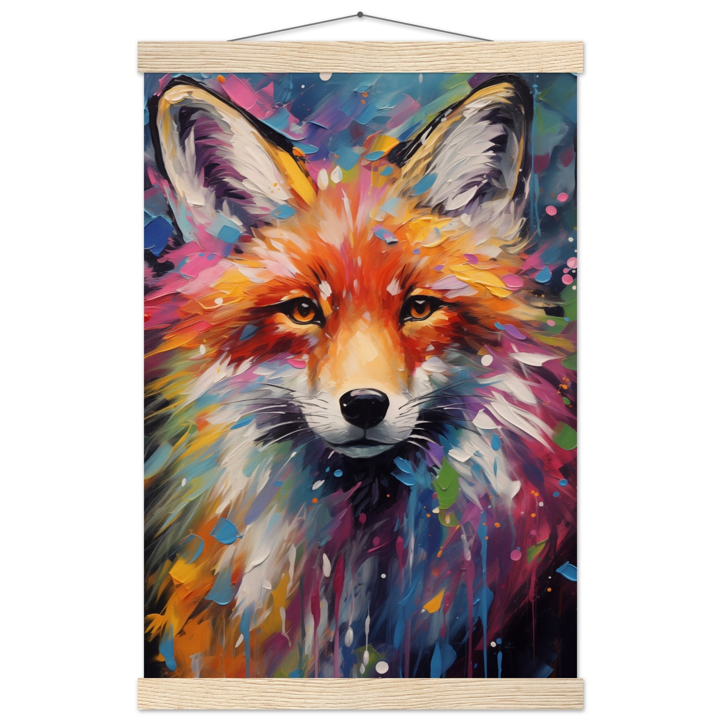 Foxy Splatter Poster with Hanger