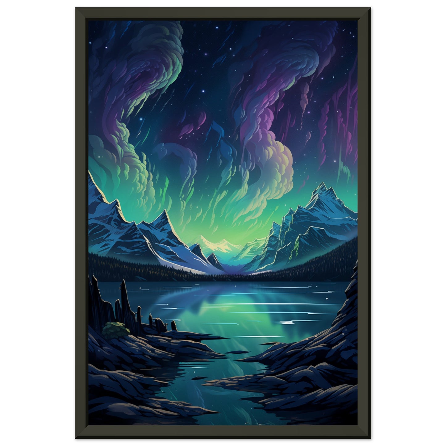 Glacial Glow Metal Framed Poster