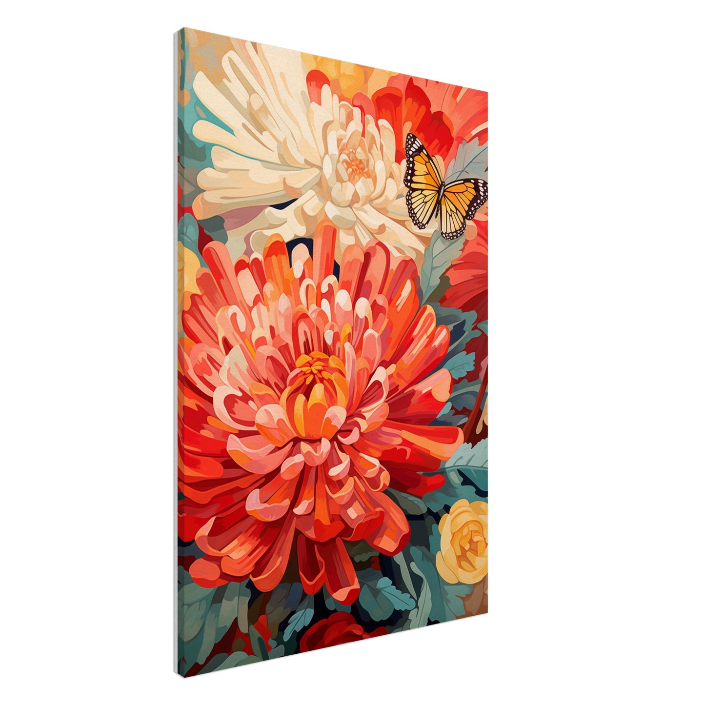 Post impressionist Chrysanthemum Canvas