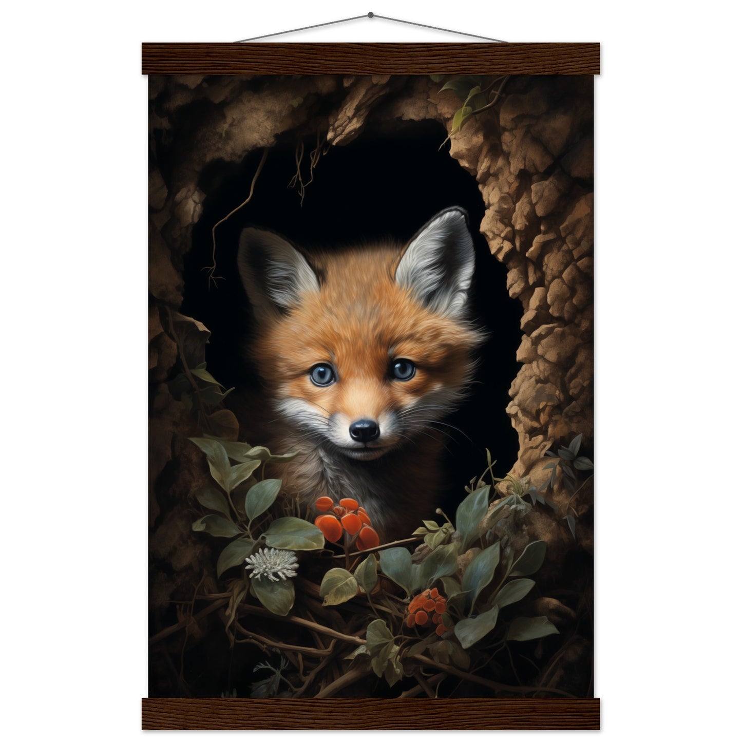 Fuzzy Fox Poster with Hanger