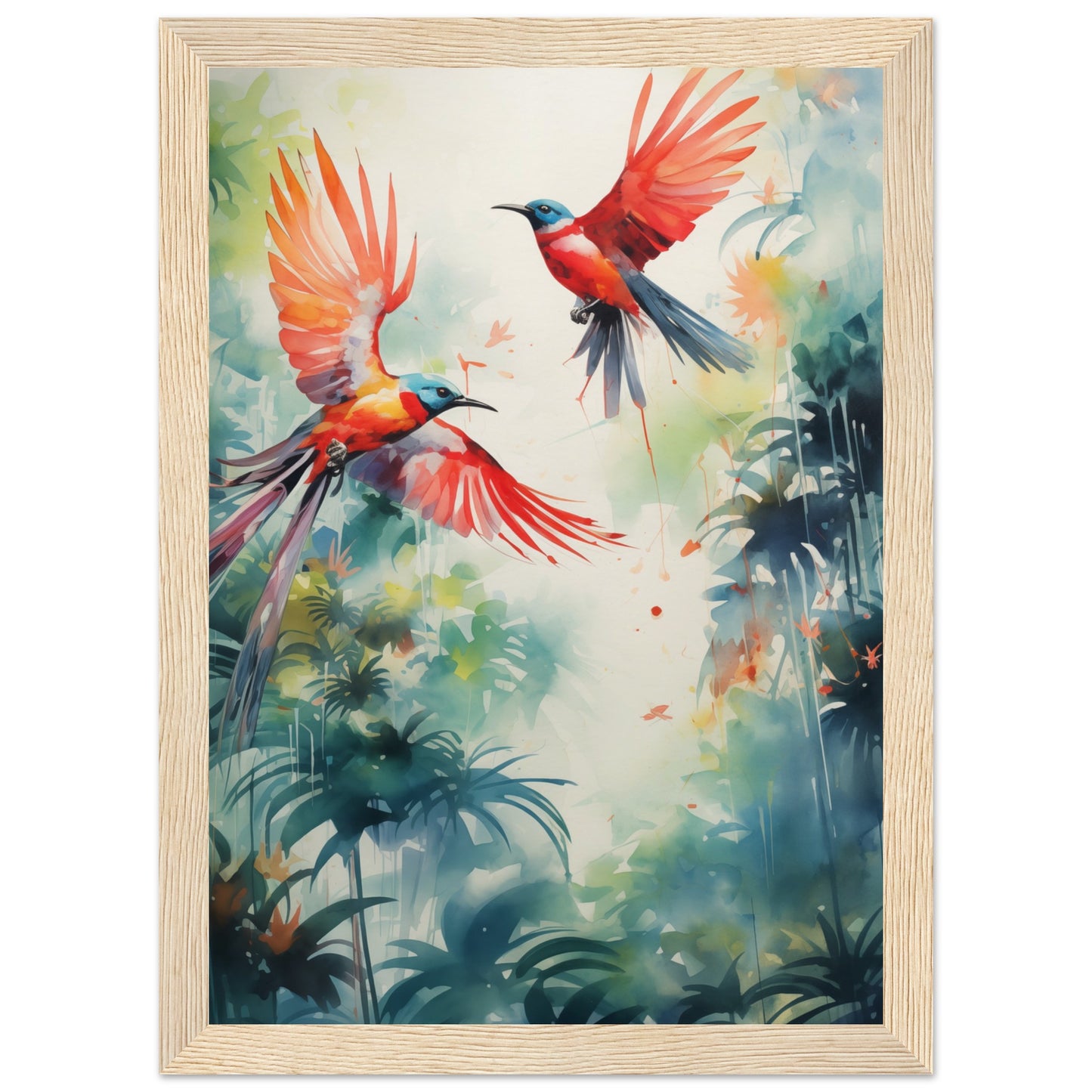 Humming Hues Wooden Framed Poster