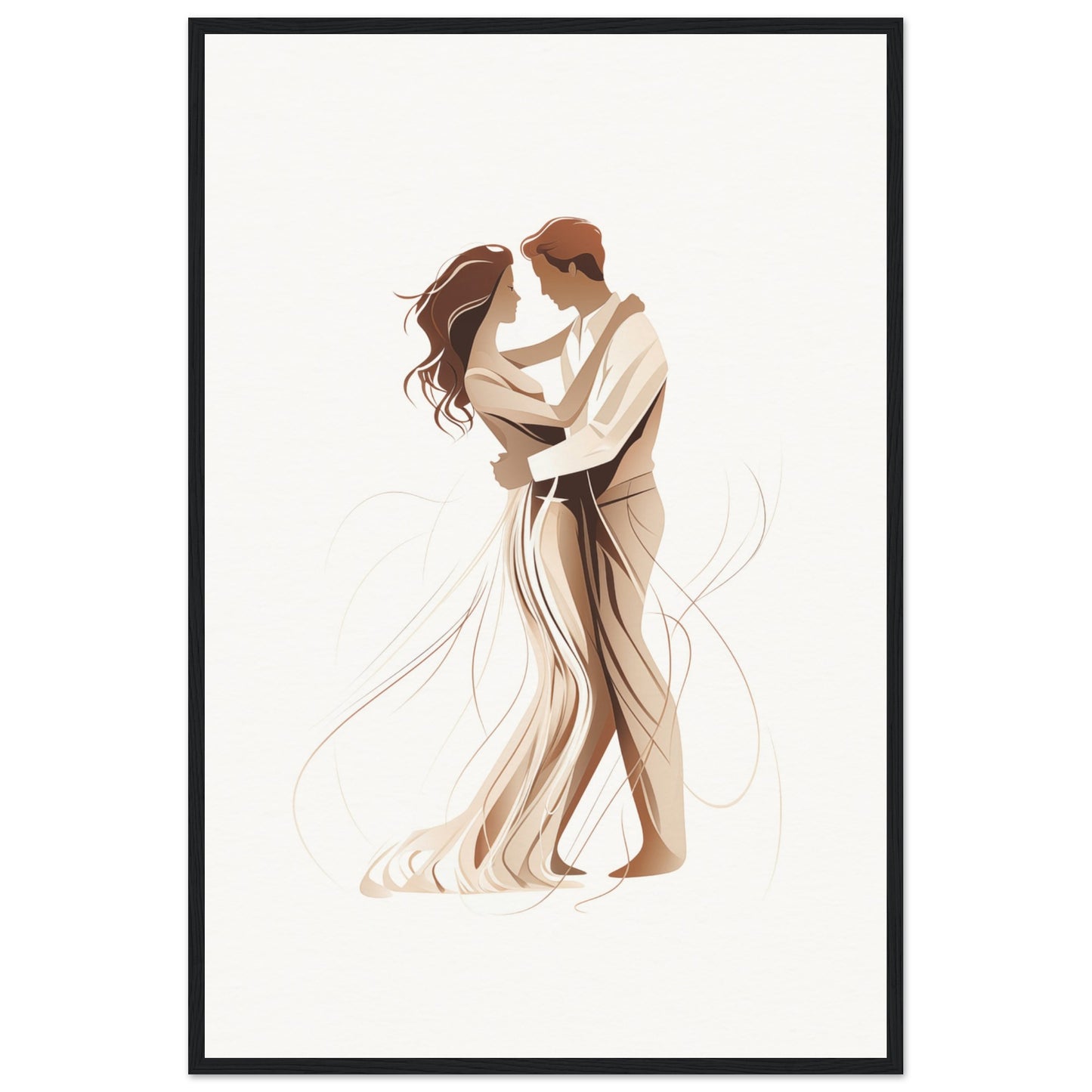 Dancing Couple Wooden Framed Poster