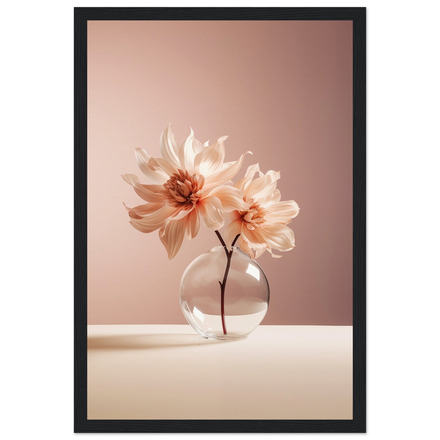 Blossoming Flower Wooden Framed Poster