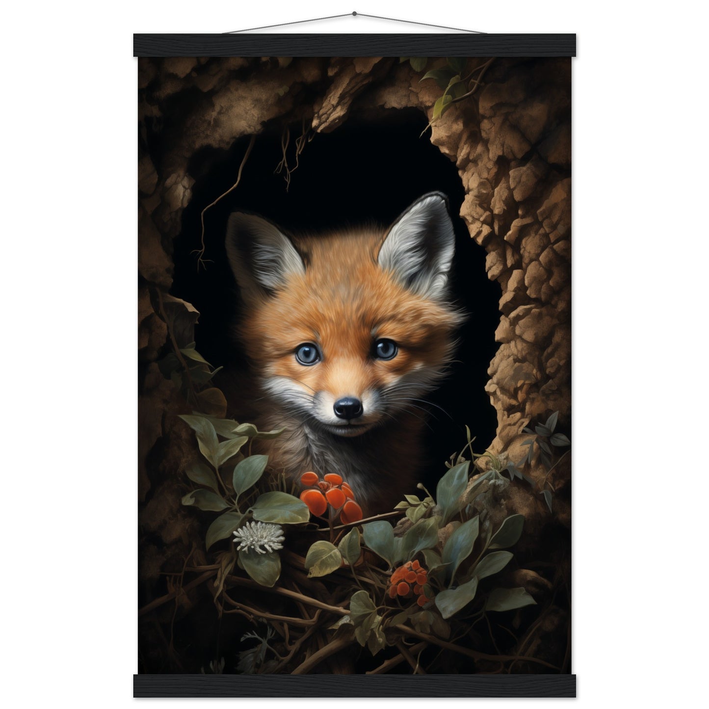 Fuzzy Fox Poster with Hanger