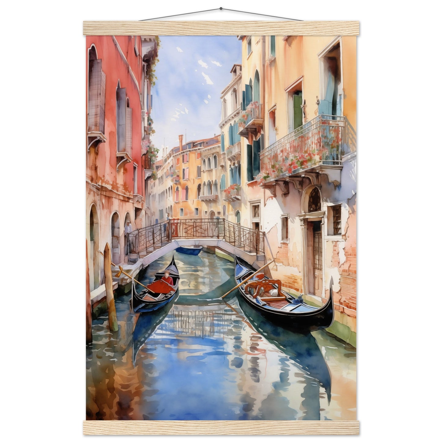 Watercolor Venice Italy Poster with Hanger