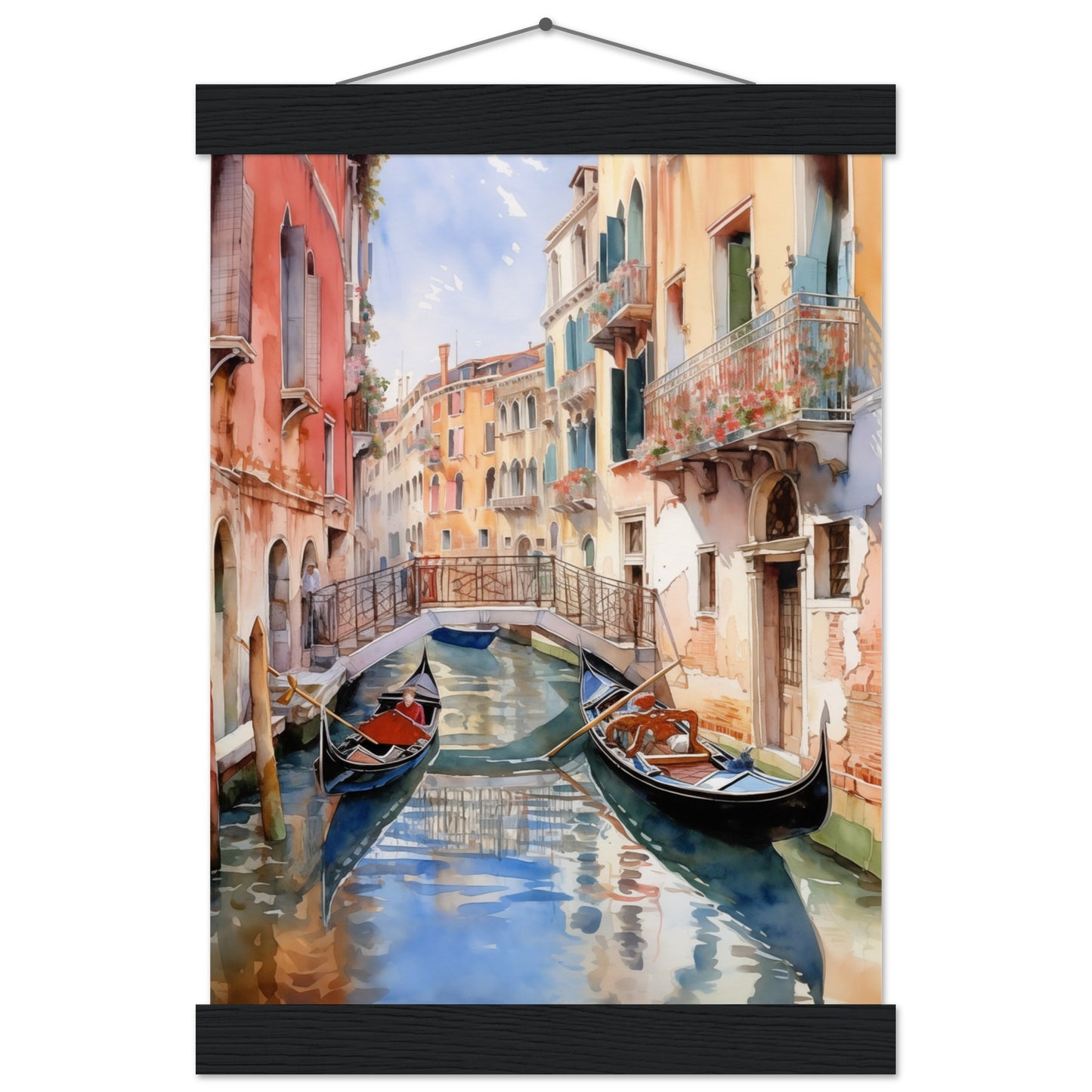 Watercolor Venice Italy Poster with Hanger