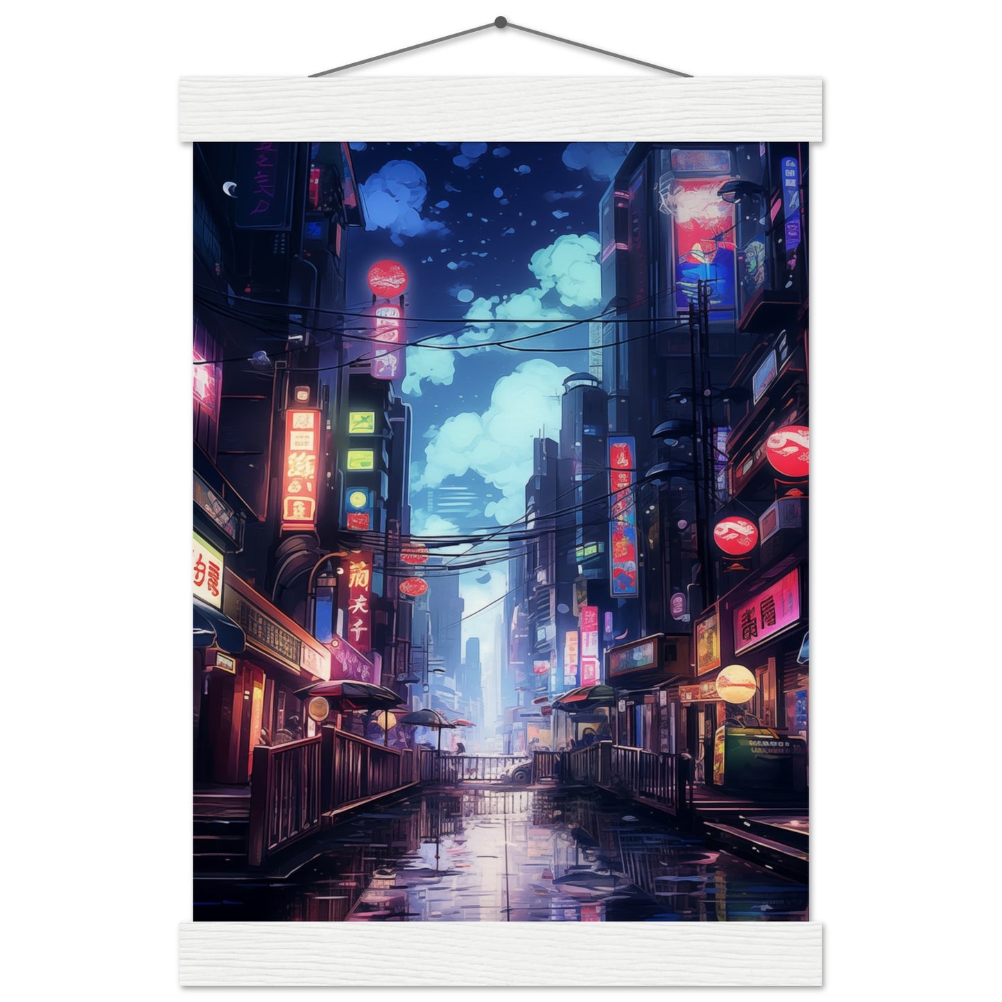 Neon City Poster with Hanger