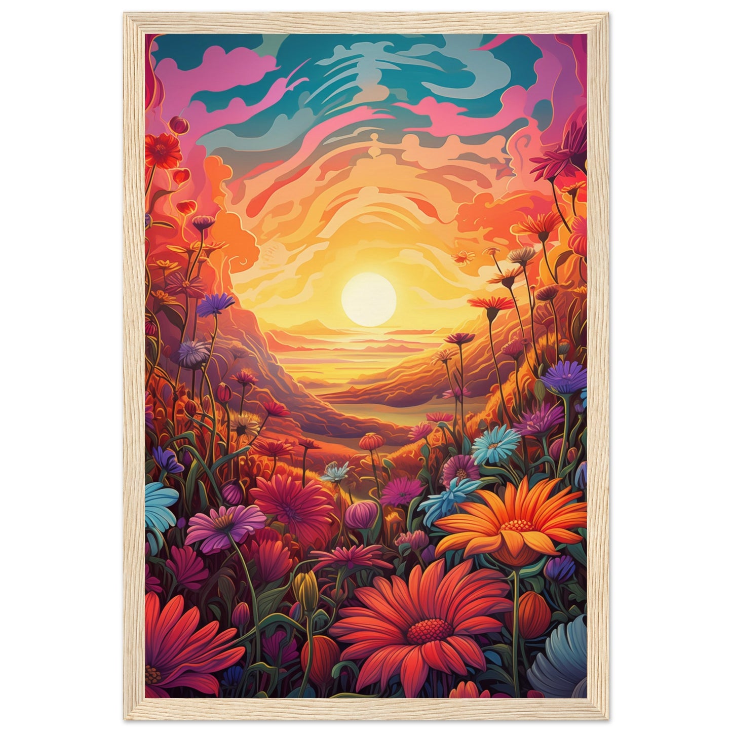 Pollen Sunset Wooden Framed Poster