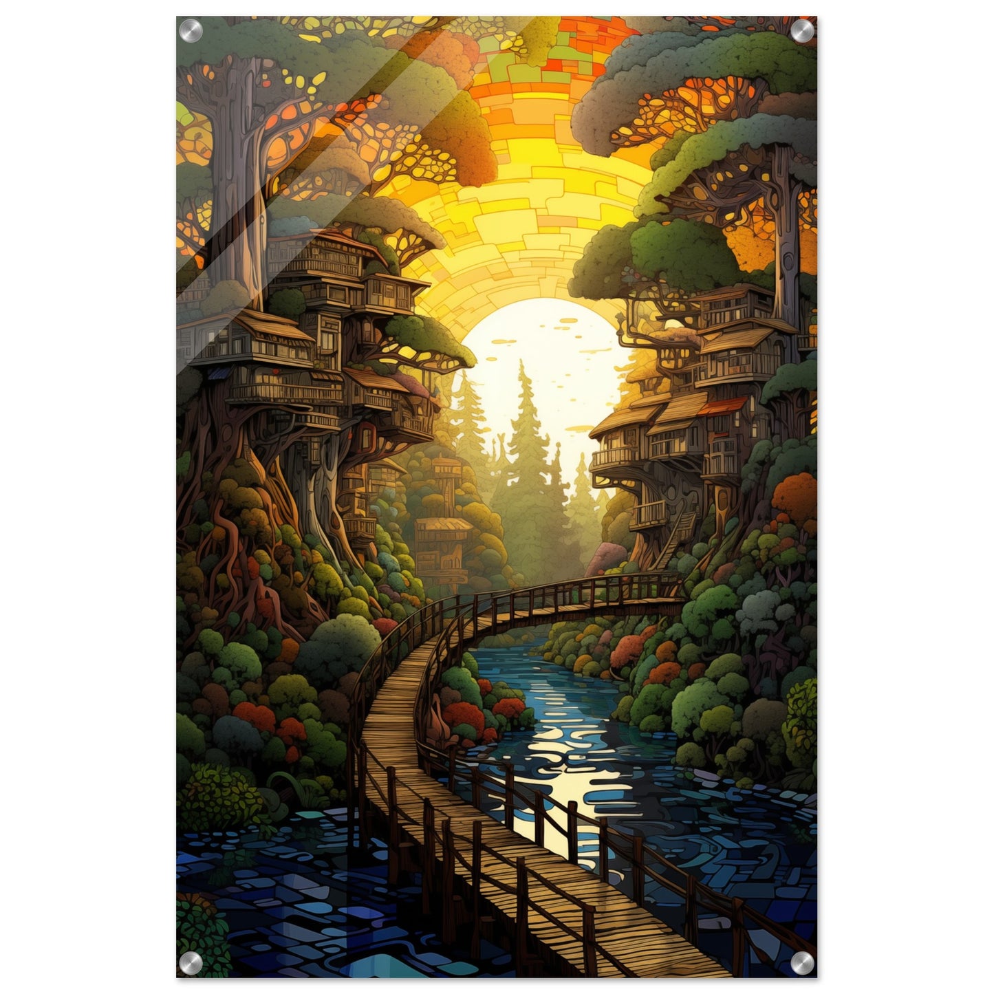 Pixel Sunset Retreat Acrylic Print