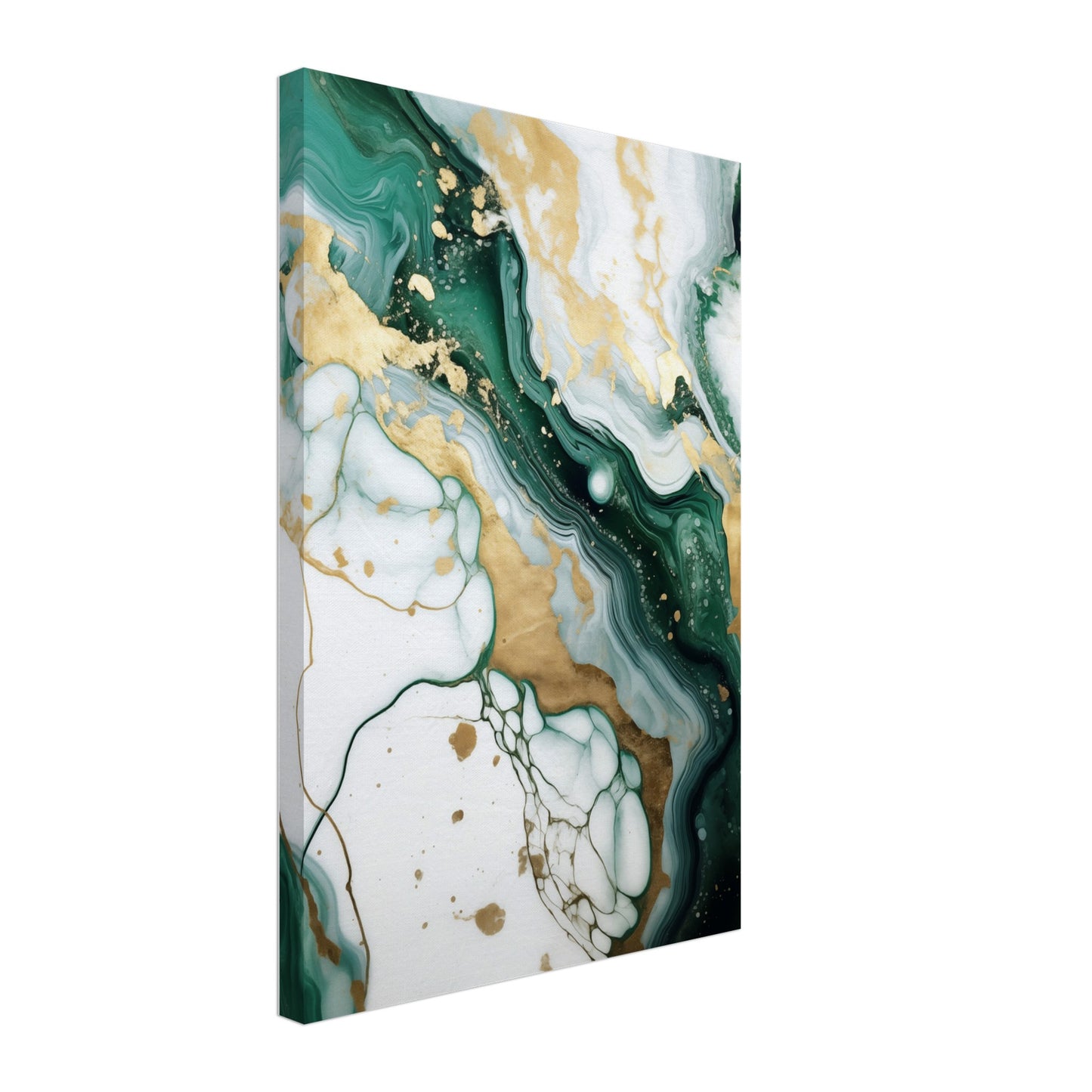 Emerald And Gold Marble Canvas